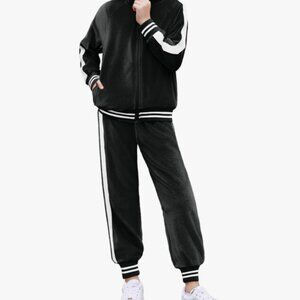 Girls 2 Piece Outfits Velour Tracksuit